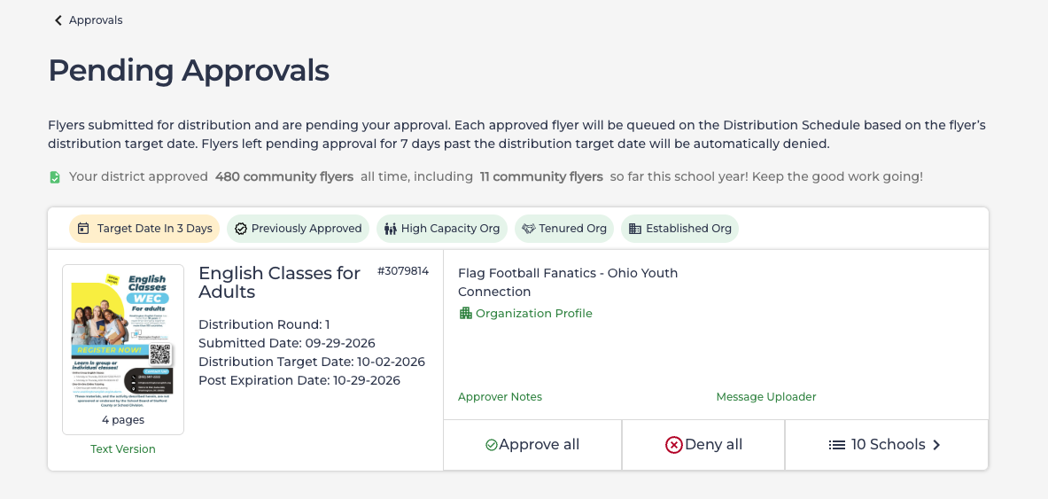 pending approval