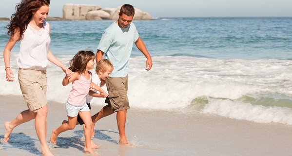 Family on the beach