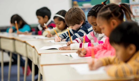 Students taking a test