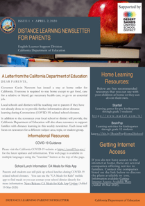 distance learning newsletter